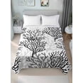 thumbnail image 4 of Black Gray Coral Coastal Flat Sheets Only Twin XL Size, Soft Breathable Bed Top Sheets for Mattress, Summer Beach Seaside Nautical Luxury Bedding Flat Sheets for Home Hotel Bedroom Bed Protection, 4 of 9