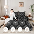 thumbnail image 3 of jejeloiu Edgy Skull King Size Comforter Sets,Intricate Damask Comforters King Size For Adults,Gray Black,Black Reversible,3-Piece,1 Comforter and 2 Pillowcases, 3 of 7