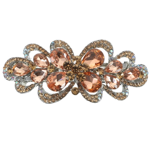 UPOUART Bridal Hair Accessories Golden Metal Hair Clip with Rhinestone for Stylish Updo