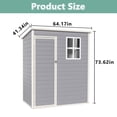 thumbnail image 5 of 5' x 3' Plastic Shed for Outdoor Storage, Resin Storage Shed with Window and Lockable Door for Garden, Backyard, Patio, Tool Storage Use, Gray, 5 of 12