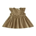 thumbnail image 1 of MesaSe Bébé Fille Robe Coton Lin Volant Sans Manches Casual Party Princesse Robes Enfant Été Robe de Soleil, 1 of 8
