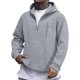 thumbnail image 2 of MHFRRA Sudadera con Capucha para Hombre, con Estampado Gráfico de Verso Retro, Media Cremallera, para Uso Informal Gris claro, 2 of 6