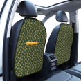 thumbnail image 3 of Gaeub Yellow Floral Print Anti-Kick Storage Mat for Car Seats 2 Pcs, Car Kick Mats with 3 Pocket Protector, Essential Car Seat Protector for Child Car Seat,Car Seat Protector, 3 of 8