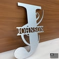 thumbnail image 3 of JASS GRAPHIX Johnson 12" Brushed Aluminum Monogrammed Sign Door Wall Decor Last Name Signs for Home, 3 of 6