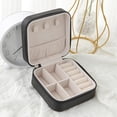 thumbnail image 7 of Cterwk Jewelry Case Small Jewelry Storage Box Jewelry Organizer Portable PU Leather Jewelry Case for Women, Light Pink, 7 of 7
