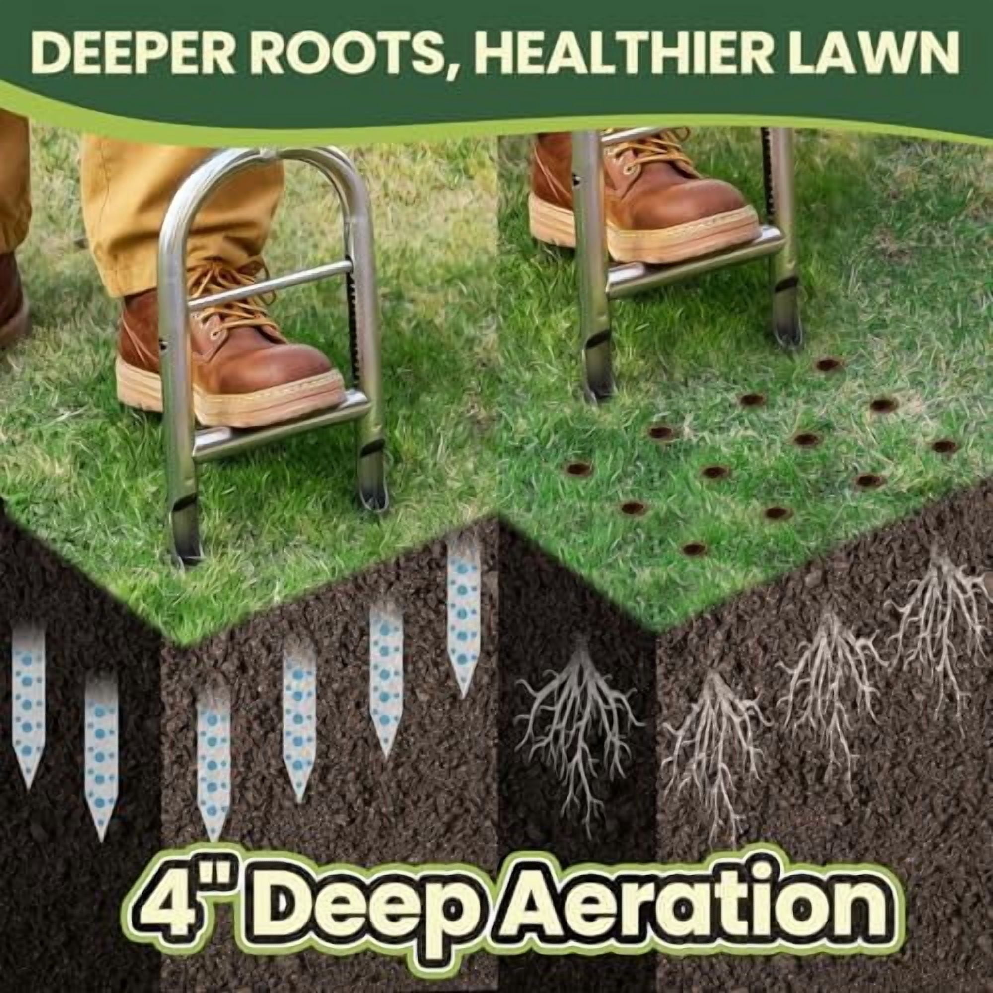 Manual Lawn Aerator Tool - Core Aerator with Step-to-Eject Technology for Never-Clogging Lawn Aeration, Heavy-Duty Steel Construction,Easy DIY Plug Aerator for Healthier Grass and Yard (Black)