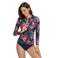 thumbnail image 6 of Women Two Piece Tankini Set Swimsuit Swimwear Long Sleeve Tops With Swim Bottoms Loose Fit Beachwear Swimming Costumes Bathing Suit, 6 of 7