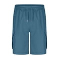 thumbnail image 4 of DJDLJWCJ Boys Cargo Shorts with Pockets Elastic Waist Relaxed Fit Athletic Shorts Workout Pants Boys for Outdoor Sports, Blue 14 Years, 4 of 8