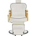 thumbnail image 5 of BarberPub Classic Barber Chair Heavy Duty Metal Frame All Purpose Hydraulic Recline Chair 9238 White, 5 of 8