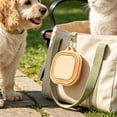 thumbnail image 4 of Folding Silicone Dog Double Bowl, Portable Pet Food and Water Bowl for Outdoor Travel Walking Hiking (1PC, Yellow), 4 of 9