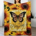 thumbnail image 3 of ARISTURING Sunflower Butterfly Gifts Blanket, Double Sided Print Throw Soft Warm Lightweight Blanket for Women Birthday Christmas, Home Living Room Decor Black, 3 of 6