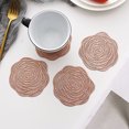 thumbnail image 4 of Coasters Ensemble de 4 Sets de Table Ronds en PVC Pressé Rose, 4 of 5
