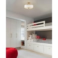 thumbnail image 7 of Kira Home Chloe 15" Gold Semi-Flush Mount Ceiling Light, White Fabric Drum Shade, Hanging, Glass Diffuser, Warm Brass, 7 of 7