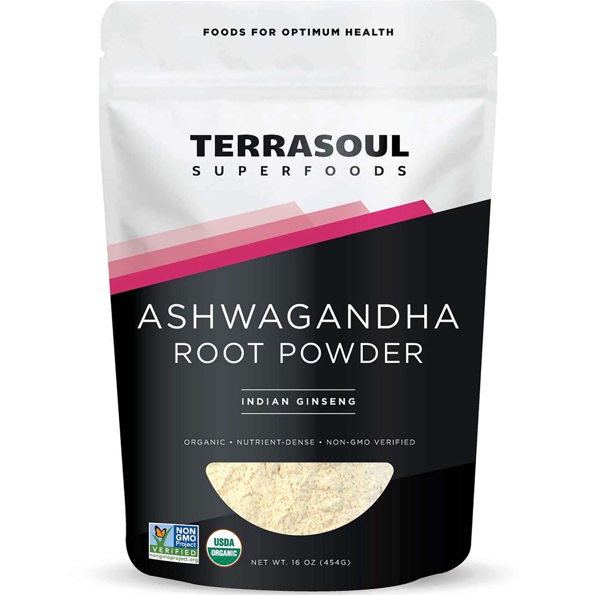 Terrasoul Superfoods Organic Ashwagandha Root Powder, 1 Lb - Stress Adaptogen | May Improve Sleep