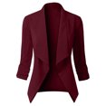 thumbnail image 5 of Clearance! Lisingtool Blazers for Women Women Blazers Coat Slim Cardigan Work office Suit 3/4 Sleeve Jacket formal Coat Wine Promotion Sale, 5 of 6