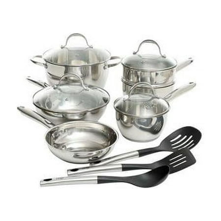 

Ridgewell Stainless Steel Belly Shape Cookware Set Silver Mirror Polish with Hollow Handle - 13 piece