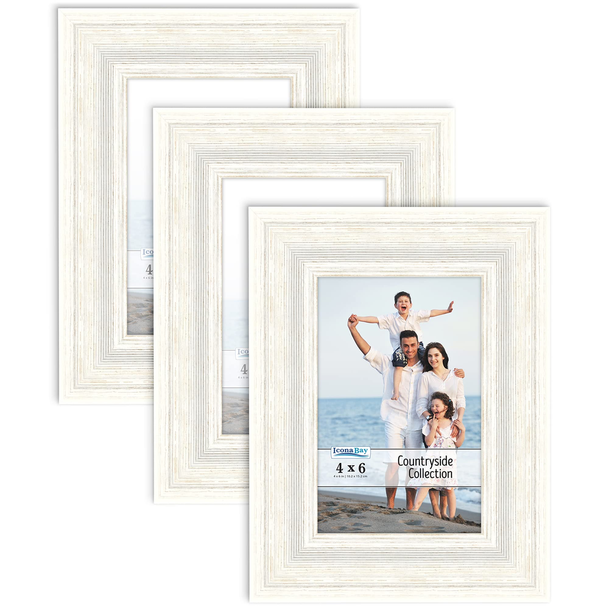 5 by 7" Bombay Distressed Beige Wood Frame 