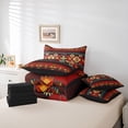 thumbnail image 6 of Feelyou Red Aztec Bedding Comforter Set 7pcs, Hippie Southwestern King Bedding Sets, 6 of 8