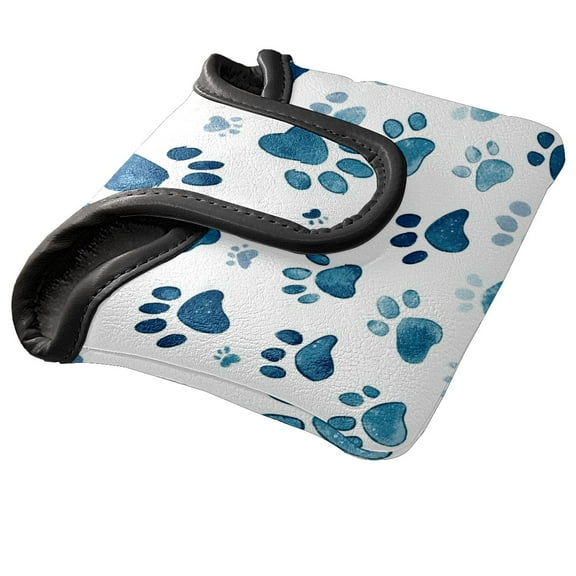 Golf Mallet Putter Cover Premium Leather Golf Putter Head Cover with Magnetic Closure Golf Cover for Men and Women Cute Paw Prints