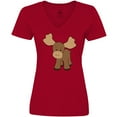 thumbnail image 3 of Inktastic Cute Moose Women's V-Neck T-Shirt, 3 of 5
