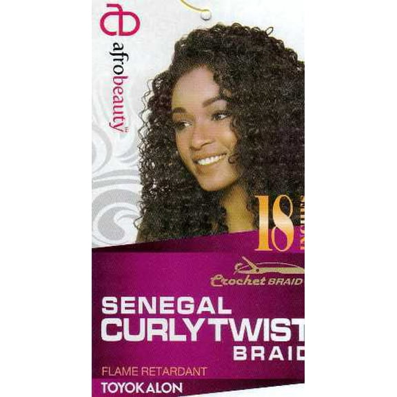 AfroBeauty Collection Curly Senegal Twist Braid 18 in, Color 1B