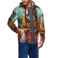 thumbnail image 2 of Goofa Meditating French Bulldog Pattern Mens Full-zip Hoodie, Zip-up Pullover Hooded Sweatshirt, Kangaroo Pocket Hoodie Ideal for Daily Wear, Travel, and Home-Large, 2 of 5