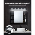 thumbnail image 5 of VEVOR 5-Light LED Modern Vanity Light Fixtures,33.46-Inch,Black Finish Bathroom Wall Lighting Fixture Over Mirror, with IP44 Waterproof, for Bathroom, Living Room, Bedroom, Hallway, Cool White 6000K, 5 of 9