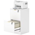 thumbnail image 1 of Lockable White Filing Cabinet with 2 Drawers - Compact Office Storage & Printer Stand - A4/Letter File Size - Modern MDF Design for Home Office & Workspace, 1 of 7