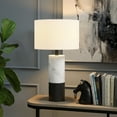 thumbnail image 2 of Evelyn&Zoe Liana 24" Tall Table Lamp with Fabric Shade, Marble/Black/White, 2 of 6