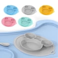 thumbnail image 1 of Baby Toddler Suction Placemat Plate Feeding Mat Plates for with Divider Sections for Babies Non Slip Silicone Tray Cup Placemats BPA Free Microwave Dishwasher Safe By TWSOUL, 1 of 7