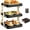 Black, variant on Multi-Layer Dish Prep Tray Storage Rack, Foldable Kitchen Prep Rack, 3 Tier Kitchen Side Dish Organizer, Vegetable Plate Display Rack Organizer Dish, Easy to Store When Not in Use (White)