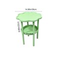 thumbnail image 3 of Flower Shape Small End Table, 2 Tier Modern Coffee Table with Lower Shelf, Plastic Small Bedside Nightstand for Living Room Bedroom Balcony Indoor Outdoor, #002-Green, 3 of 8