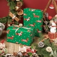 thumbnail image 4 of CozyNestFinds Christmas Dachshund Wrapping Paper Mini Roll, Dachshund Dressed in Festive Customes, White Snow-dot Xmas Green Design, Holiday Party Gift Wrap for Kids Boys Girls, 17 inches x 16.4 Feet, 4 of 18