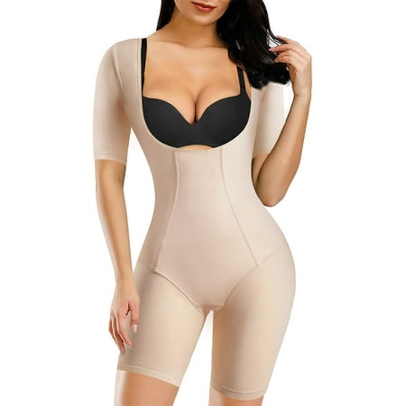 

Loday Full Body Shaper for Women Waist Trainer Fajas Tummy Control Bodysuit Shapewear Butt Lifter Shorts(Beige S)