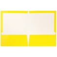 thumbnail image 2 of JAM Paper Laminated Two Pocket Glossy Folders, Yellow, Bulk 100/Box, 2 of 5