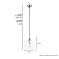 thumbnail image 6 of Hunter - High Oaks 1-light Brushed Nickel, Small Pendant Light, Dimmable, Formal Style, Globe Shaped, for Bedrooms, Dining, Living Rooms - 48060, 6 of 7