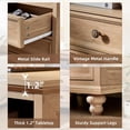 thumbnail image 4 of Nightstand with Charging Station, Farmhouse Nightstands with 2 Drawers Storage Side Table Bedside Cabinet for Bedroom Living Room, Natural Oak, 4 of 7