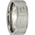 thumbnail image 4 of Titanium Greek Key 8mm Satin & Polished Band (Size 8) Made In China tb343-8, 4 of 5