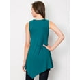 thumbnail image 4 of Made by Johnny Women's Handkerchief Hem Tank Tunic Top L TEAL, 4 of 6