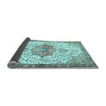 thumbnail image 2 of Ahgly Company Indoor Square Medallion Light Blue Traditional Area Rugs, 7' Square, 2 of 4