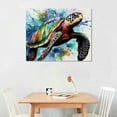 thumbnail image 2 of Nawypu Sea Turtle Bathroom Wall Art Nautical Ocean Turtle Pictures Wall Decor Canvas Print Painting Modern Home Framed Artwork For Living Room Bedroom, 2 of 4