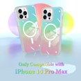 thumbnail image 2 of Laser Case Designed for iPhone 14 Pro Max Compatible with Magsafe Fluorescent Iridescent Transparent Phone Case for Women Men Soft TPU Bumper Hard Back Shockproof Protective Cover-Clear, 2 of 12