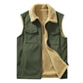 thumbnail image 5 of SuTry Men's Fall Tops Double Sided Corduroy Practical Solid Color Sleeveless with Chest Pockets Lamb Wool Material for Casual Outings(Army Green,L), 5 of 8