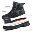 thumbnail image 4 of YOURDIARY Womens Steel Toe Work Shoes, Lightweight Breathable Canvas Safety Shoes, Puncture Proof Non Slip High Top Protective Work Boots for Warehouse Factory Construction Gardening Casual Outdoor, 4 of 11