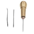 Leather Sewing Awl Hand Stitch Needle Tool Kit Set with Brass Handle