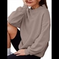 thumbnail image 2 of Sudaderas de Gran Tamaño para Mujer, Jersey de Cuello Alto, Sudaderas con Capucha de Larga, Tops, Conjuntos de Moda de Otoño, Ropa. Color Café XL, 2 of 8