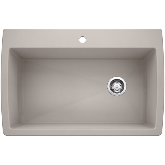 Blanco 440195 Diamond 33-1/2" Dual Mount Single Basin Silgranit Kitchen Sink - Grey
