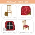 thumbnail image 4 of Red Christmas Candy Cane Seat Covers for Dining Room Chairs Set Of 4,Stretch Printed Washable Chair Seat Cover with Elastic Ties and Button,Removable Waterproof Couch Cushion Covers, 4 of 6