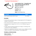thumbnail image 2 of Lower Radiator Hose - Compatible with 2007 Chevy Silverado 2500 HD Classic 8.1L V8 GAS, 2 of 2