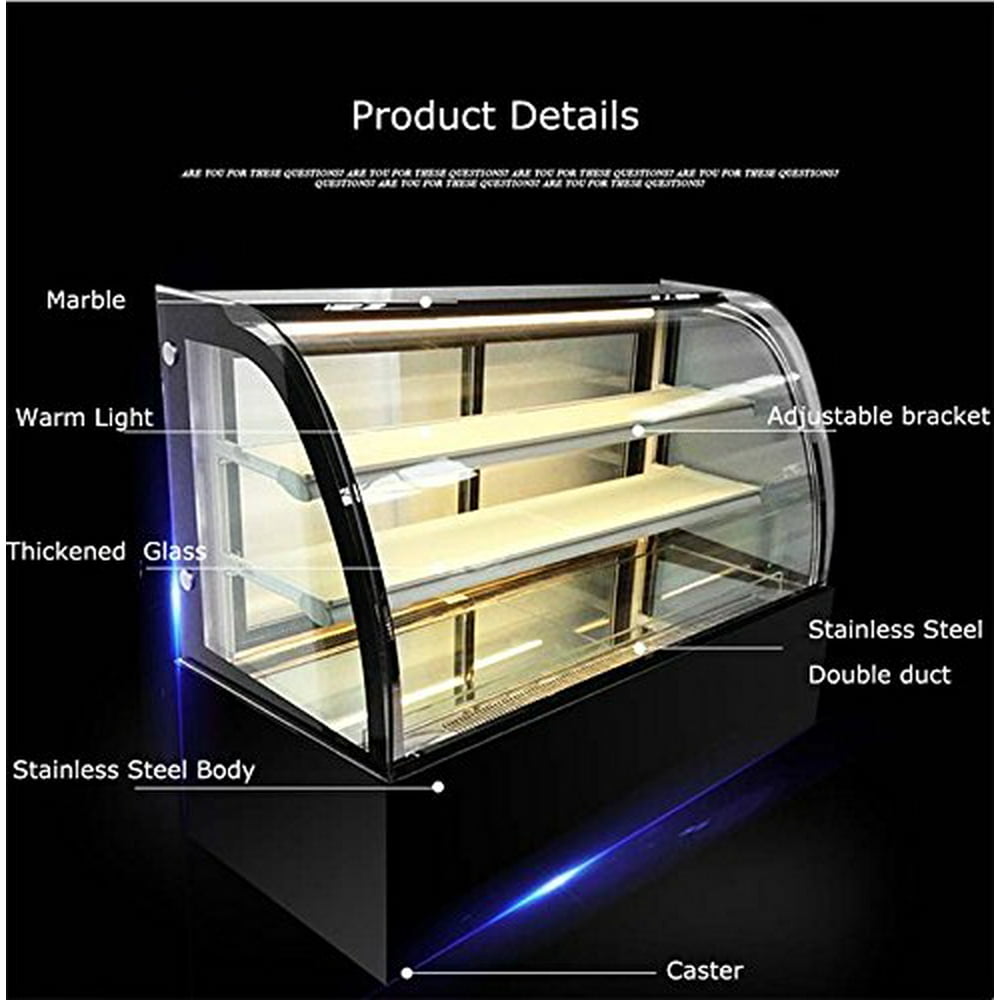 Techtongda New Refrigerated Cake Showcase Curved Commercial Pie Display